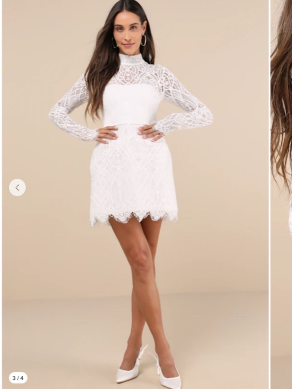 LULU's Bridal Shower Bachelorette Engagement Elegant Lace Sexy Mini Dress